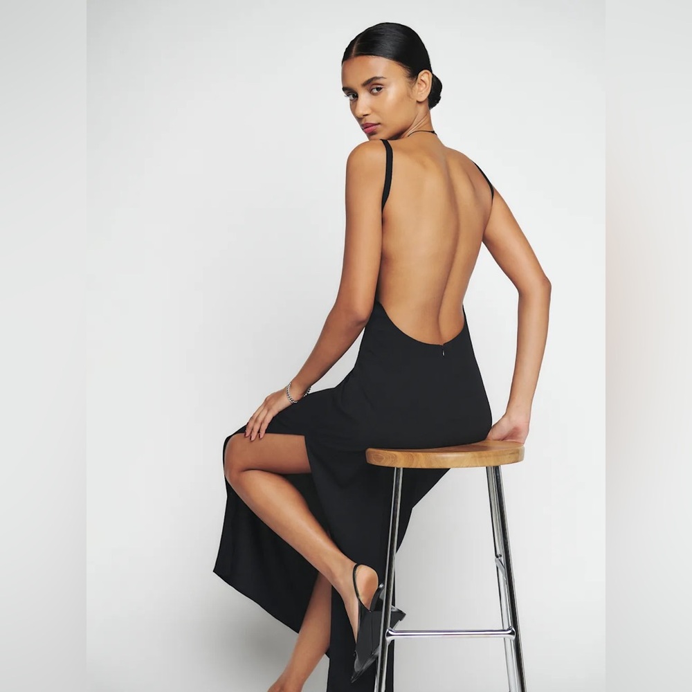 Reformation Black Backless Banff Dress